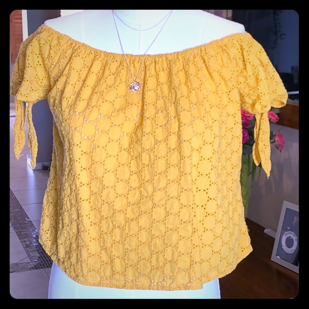Off the shoulder cropped blouse top